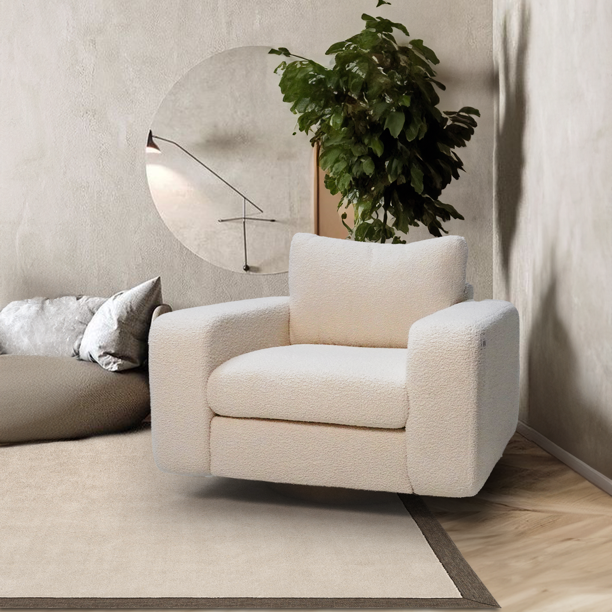 WD Lounge Chair - Ivory 18077E - Lounge Chairs - ebarza Furniture UAE | Shop Modern Furniture in Abu Dhabi & Dubai - مفروشات ايبازرا في الامارات | تسوق اثاث عصري وديكورات مميزة في دبي وابوظبي
