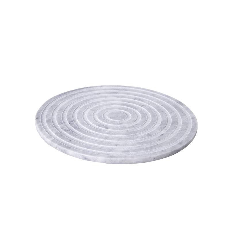 White Circle Marble Tray Fb-T2023A - Trays - ebarza Furniture UAE | Shop Modern Furniture in Abu Dhabi & Dubai - مفروشات ايبازرا في الامارات | تسوق اثاث عصري وديكورات مميزة في دبي وابوظبي