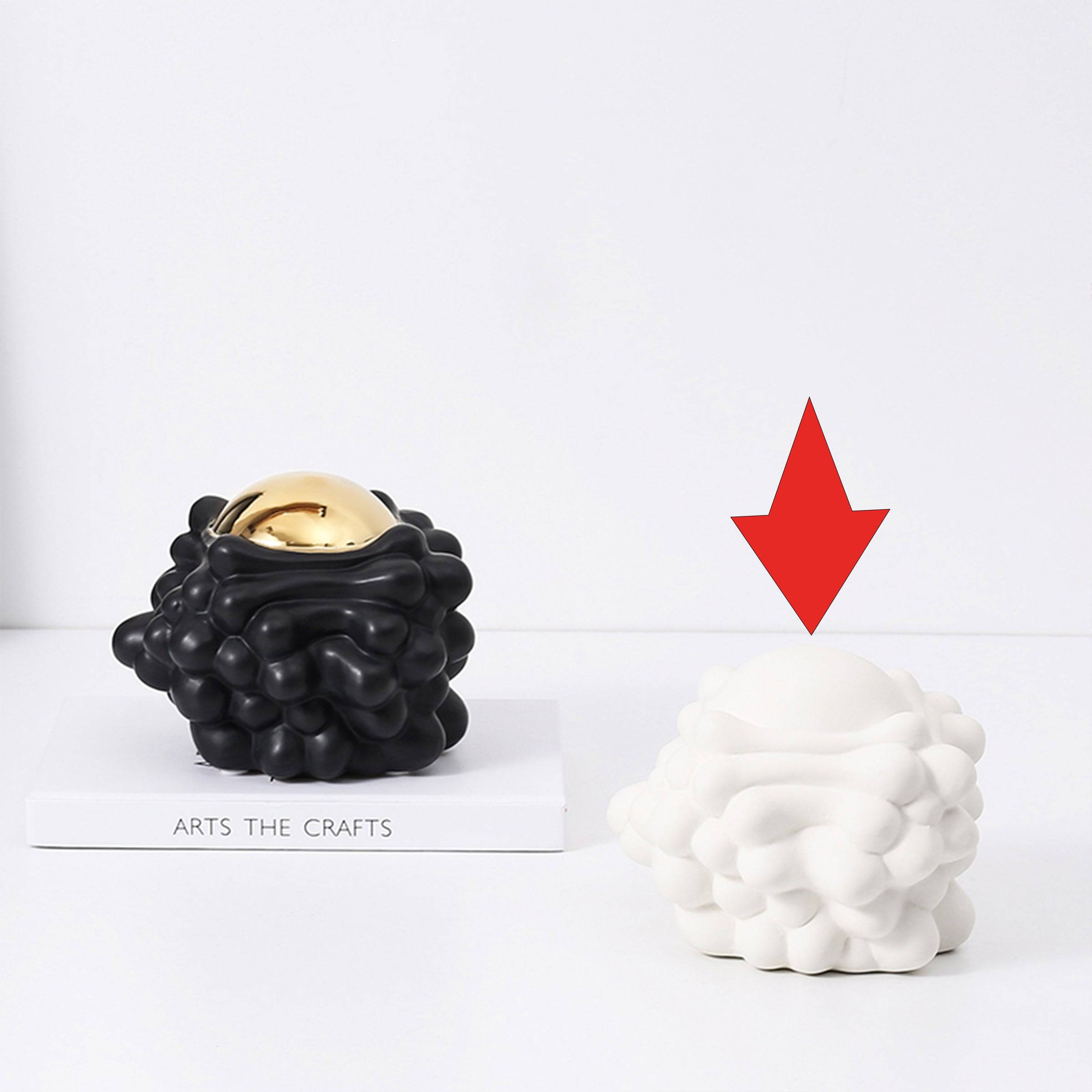 White Corṛugated Ball -A Fa-D21070A - Home Decor Figurines - ebarza Furniture UAE | Shop Modern Furniture in Abu Dhabi & Dubai - مفروشات ايبازرا في الامارات | تسوق اثاث عصري وديكورات مميزة في دبي وابوظبي