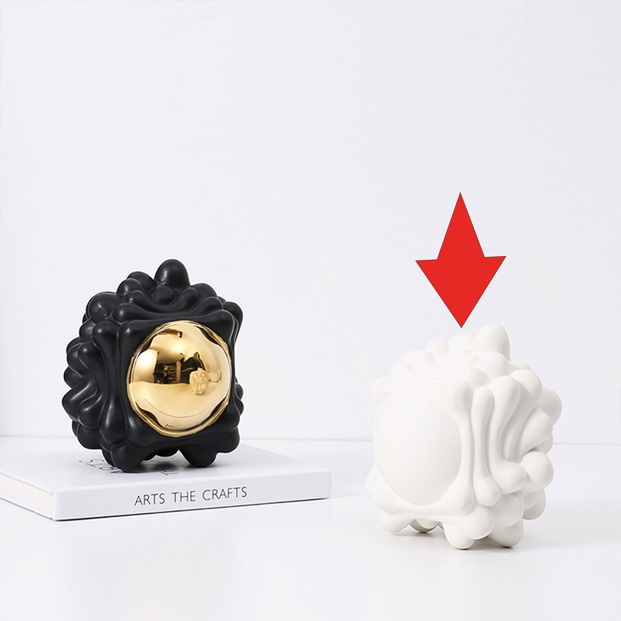 White Corṛugated Ball -A Fa-D21070A - Home Decor Figurines - ebarza Furniture UAE | Shop Modern Furniture in Abu Dhabi & Dubai - مفروشات ايبازرا في الامارات | تسوق اثاث عصري وديكورات مميزة في دبي وابوظبي