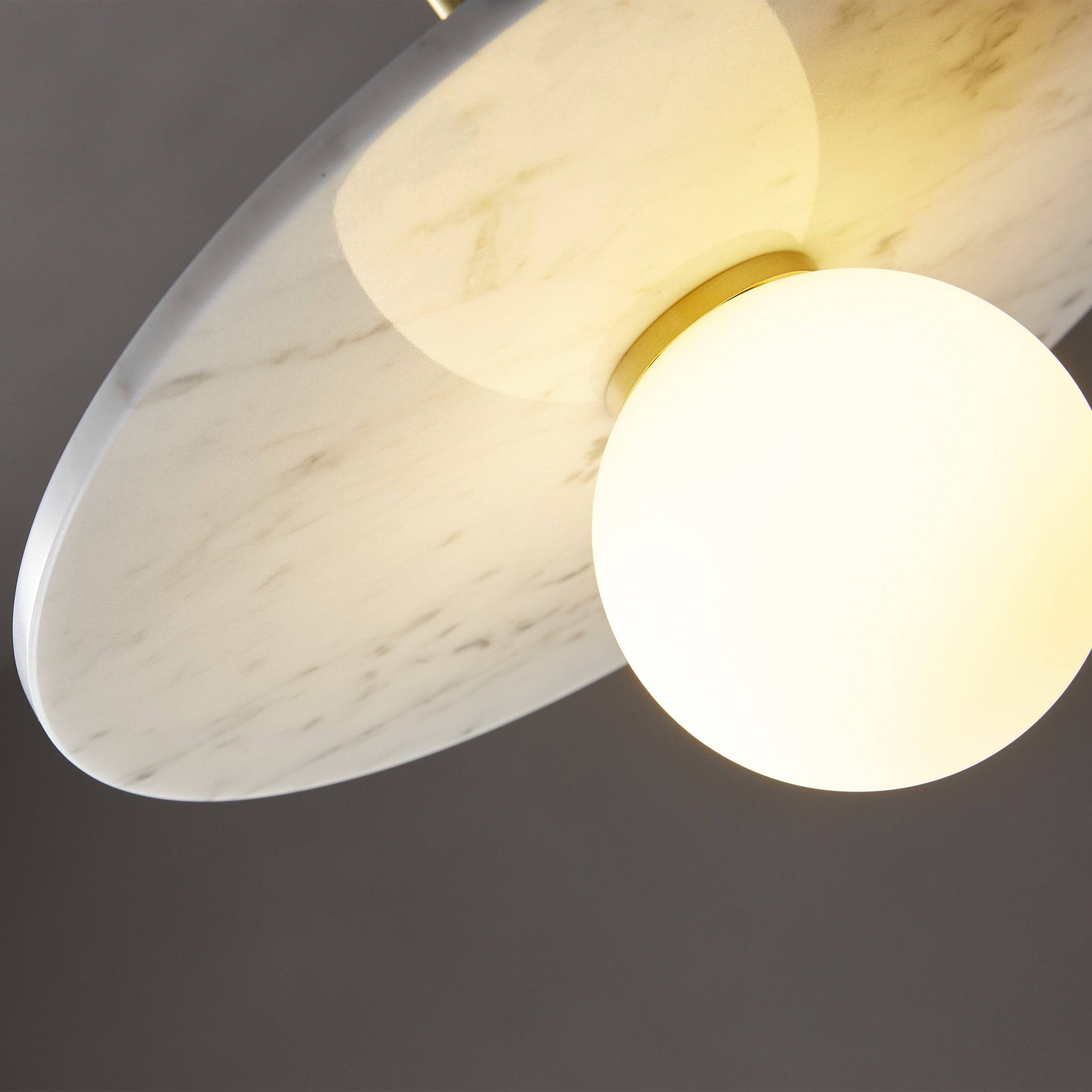 White Marble Pendant Lamp 7703S1-We - Pendant Lamps - ebarza Furniture UAE | Shop Modern Furniture in Abu Dhabi & Dubai - مفروشات ايبازرا في الامارات | تسوق اثاث عصري وديكورات مميزة في دبي وابوظبي