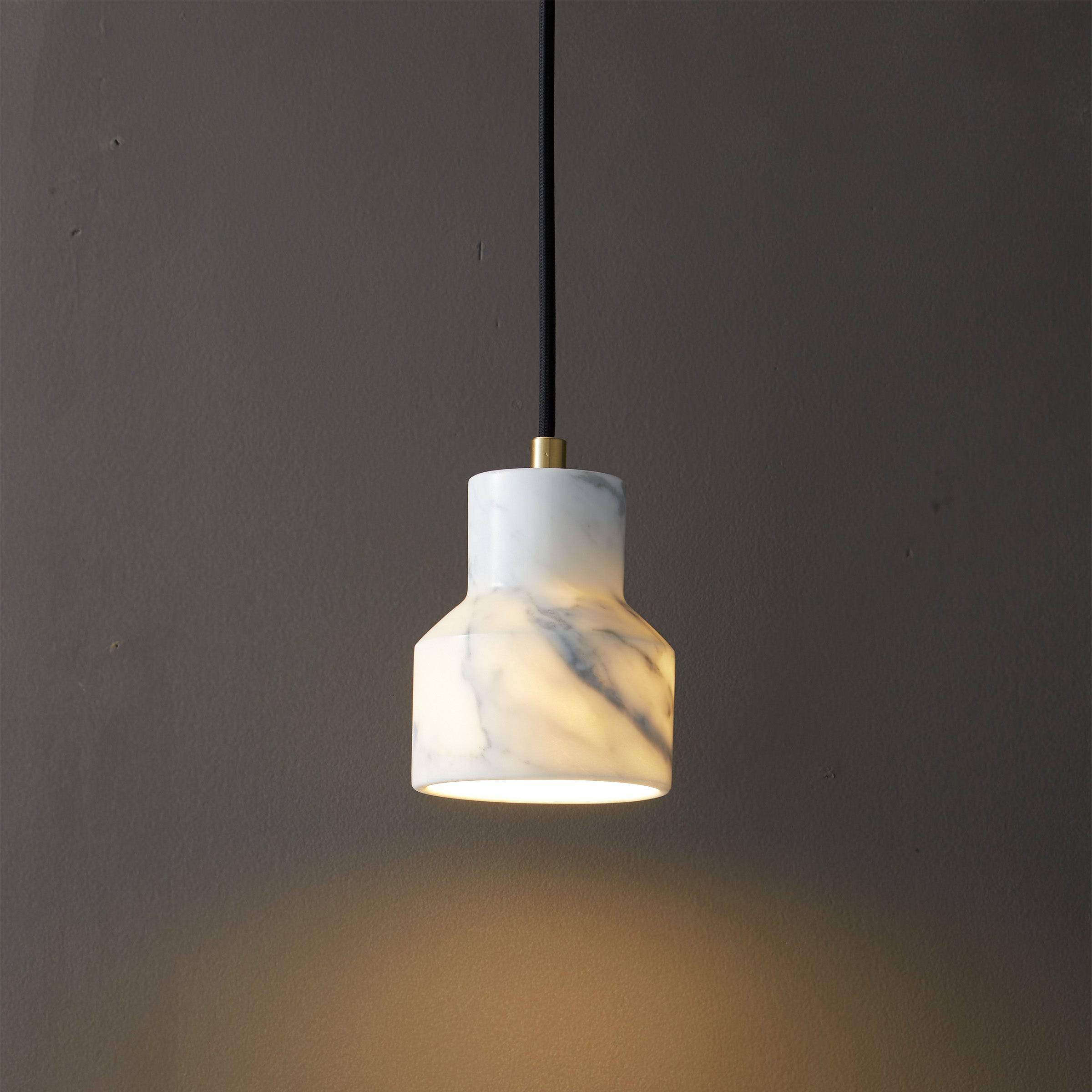 White Marble Pendant Lamp 7712-We - Pendant Lamps - ebarza Furniture UAE | Shop Modern Furniture in Abu Dhabi & Dubai - مفروشات ايبازرا في الامارات | تسوق اثاث عصري وديكورات مميزة في دبي وابوظبي