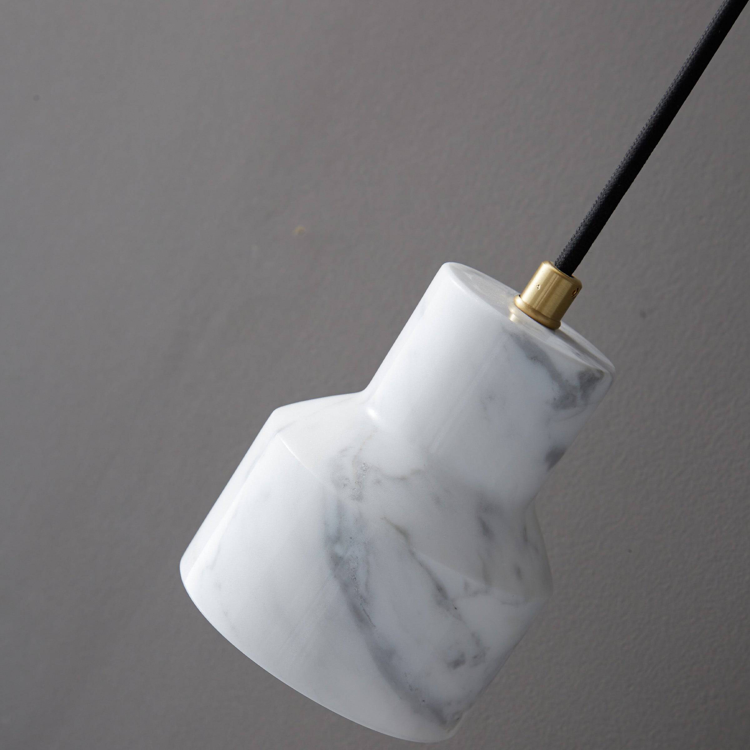 White Marble Pendant Lamp 7712-We - Pendant Lamps - ebarza Furniture UAE | Shop Modern Furniture in Abu Dhabi & Dubai - مفروشات ايبازرا في الامارات | تسوق اثاث عصري وديكورات مميزة في دبي وابوظبي