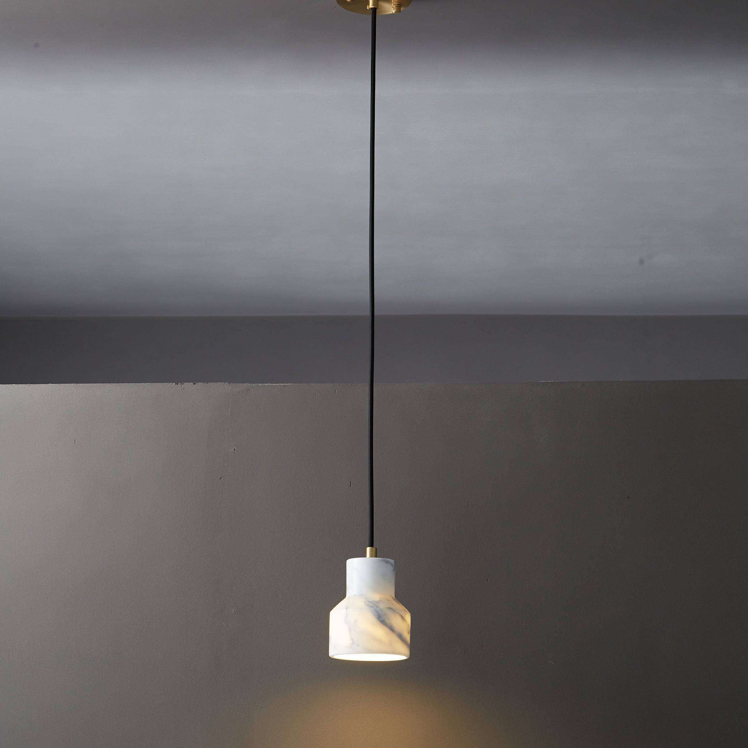 White Marble Pendant Lamp 7712-We - Pendant Lamps - ebarza Furniture UAE | Shop Modern Furniture in Abu Dhabi & Dubai - مفروشات ايبازرا في الامارات | تسوق اثاث عصري وديكورات مميزة في دبي وابوظبي