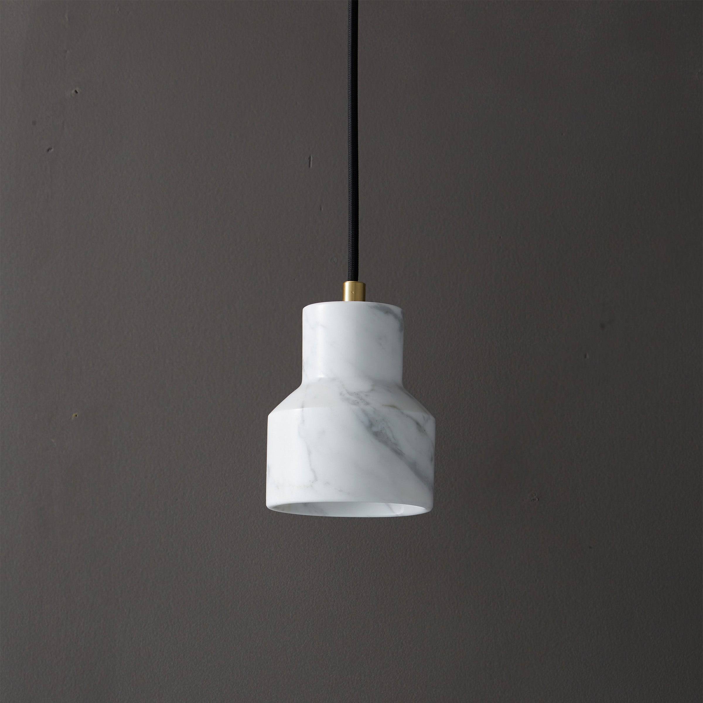 White Marble Pendant Lamp 7712-We - Pendant Lamps - ebarza Furniture UAE | Shop Modern Furniture in Abu Dhabi & Dubai - مفروشات ايبازرا في الامارات | تسوق اثاث عصري وديكورات مميزة في دبي وابوظبي