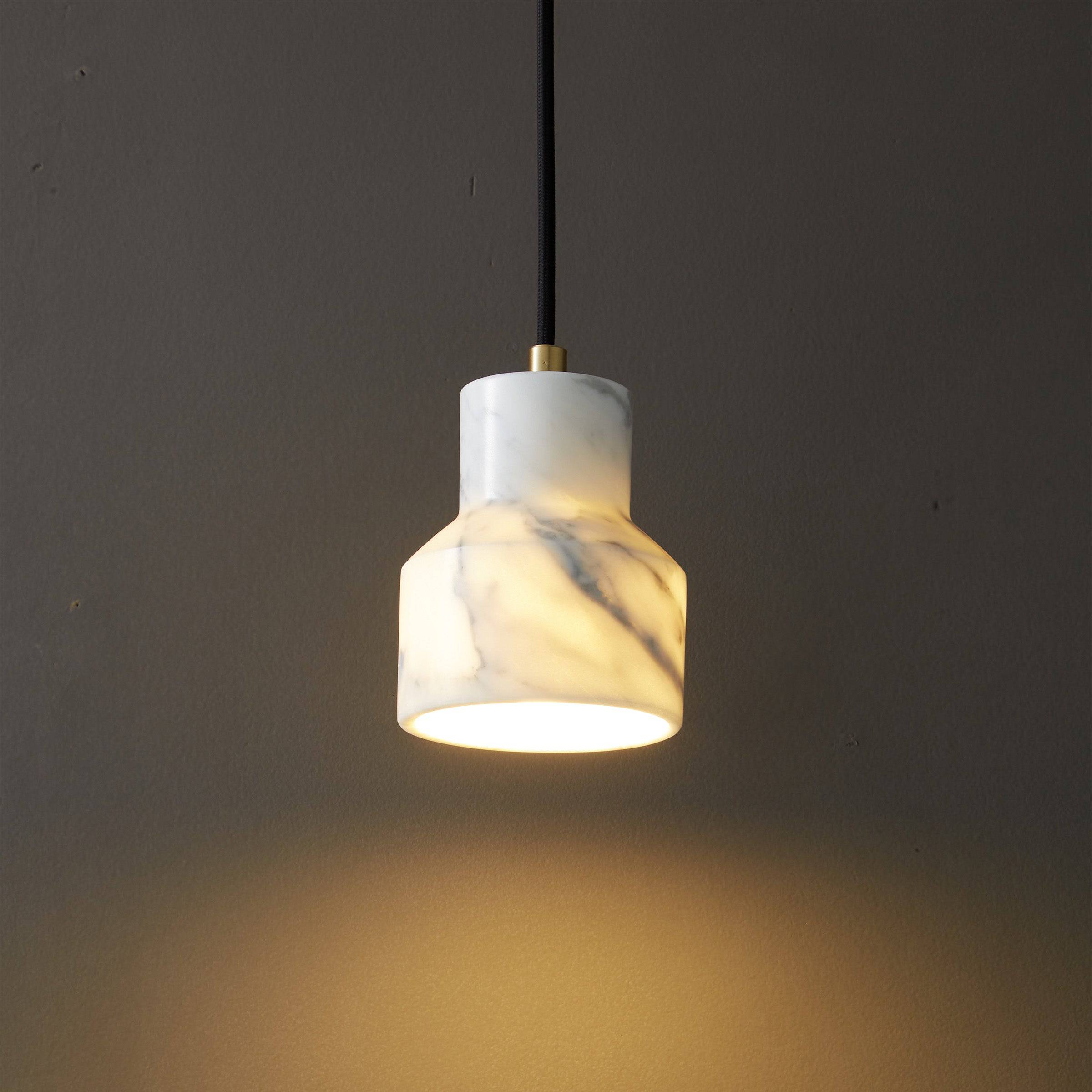 White Marble Pendant Lamp 7712-We - Pendant Lamps - ebarza Furniture UAE | Shop Modern Furniture in Abu Dhabi & Dubai - مفروشات ايبازرا في الامارات | تسوق اثاث عصري وديكورات مميزة في دبي وابوظبي