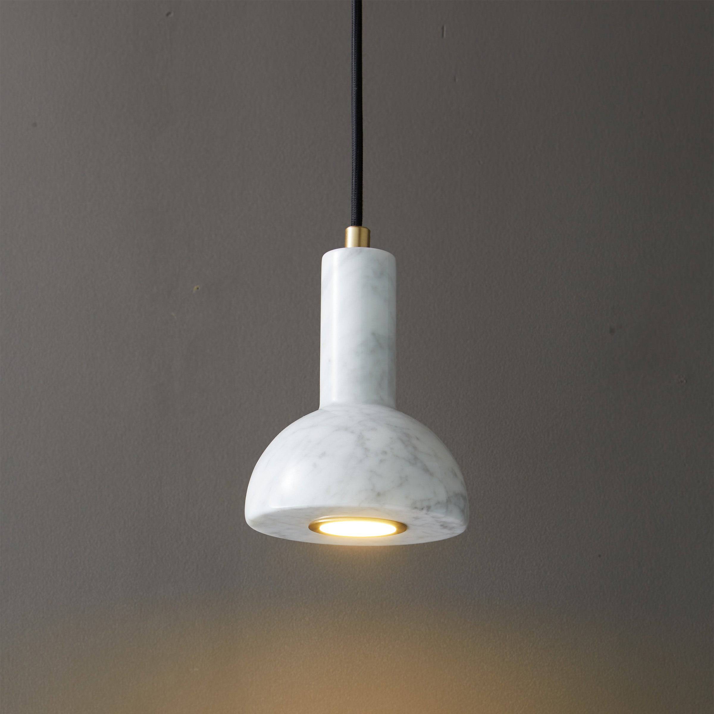 White Marble Pendant Lamp 7716-We - Pendant Lamps - ebarza Furniture UAE | Shop Modern Furniture in Abu Dhabi & Dubai - مفروشات ايبازرا في الامارات | تسوق اثاث عصري وديكورات مميزة في دبي وابوظبي