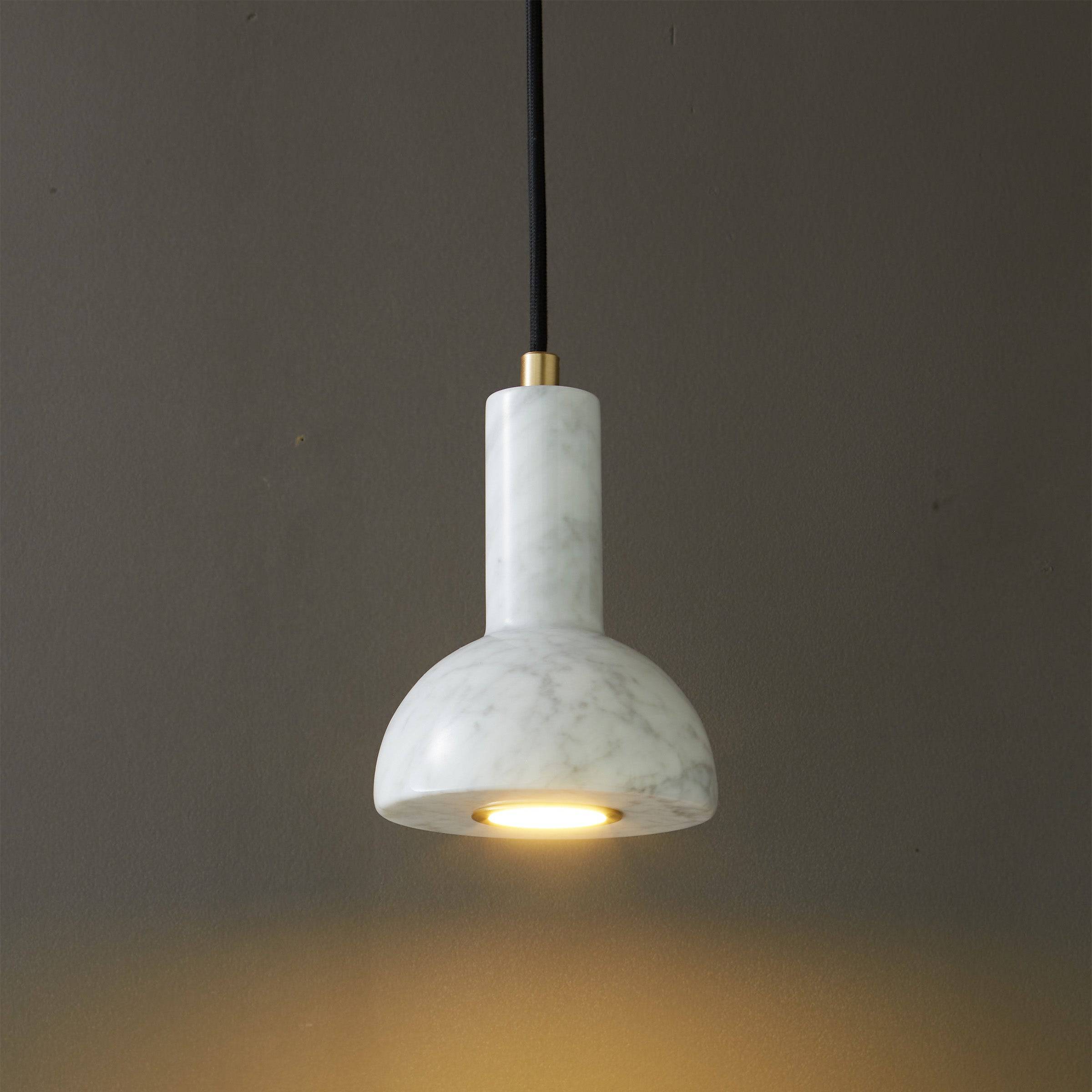 White Marble Pendant Lamp 7716-We - Pendant Lamps - ebarza Furniture UAE | Shop Modern Furniture in Abu Dhabi & Dubai - مفروشات ايبازرا في الامارات | تسوق اثاث عصري وديكورات مميزة في دبي وابوظبي