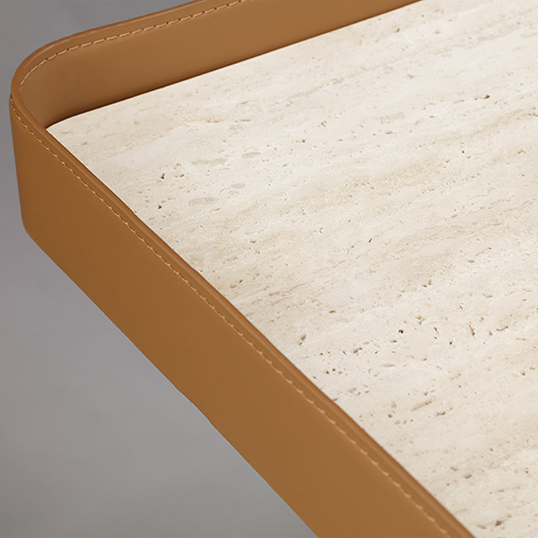 White Travertine Desk Without Drawer T533(120) - Office Desks - ebarza Furniture UAE | Shop Modern Furniture in Abu Dhabi & Dubai - مفروشات ايبازرا في الامارات | تسوق اثاث عصري وديكورات مميزة في دبي وابوظبي