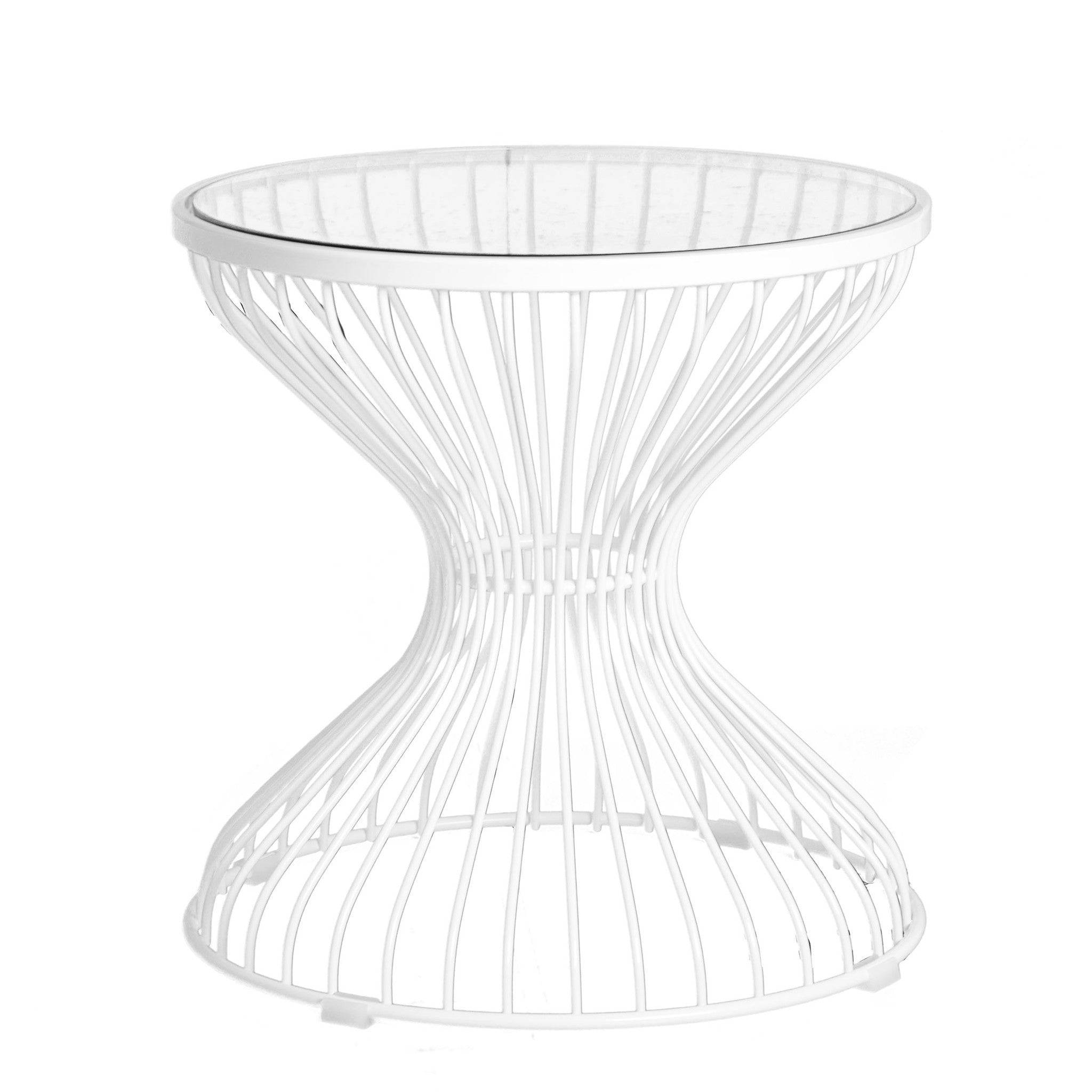 Wire Table& Glass Top Bp7003-W - Side Tables - ebarza Furniture UAE | Shop Modern Furniture in Abu Dhabi & Dubai - مفروشات ايبازرا في الامارات | تسوق اثاث عصري وديكورات مميزة في دبي وابوظبي