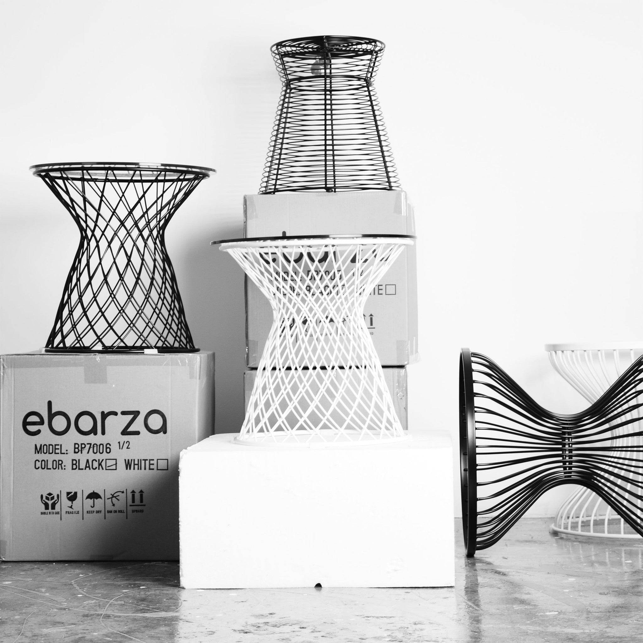 Wire Table& Glass Top Bp7003-W - Side Tables - ebarza Furniture UAE | Shop Modern Furniture in Abu Dhabi & Dubai - مفروشات ايبازرا في الامارات | تسوق اثاث عصري وديكورات مميزة في دبي وابوظبي