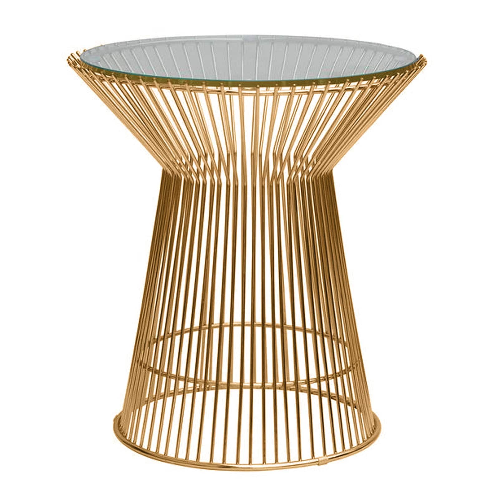 Wire Table& Glass Top Bp7004-G - Side Tables - ebarza Furniture UAE | Shop Modern Furniture in Abu Dhabi & Dubai - مفروشات ايبازرا في الامارات | تسوق اثاث عصري وديكورات مميزة في دبي وابوظبي