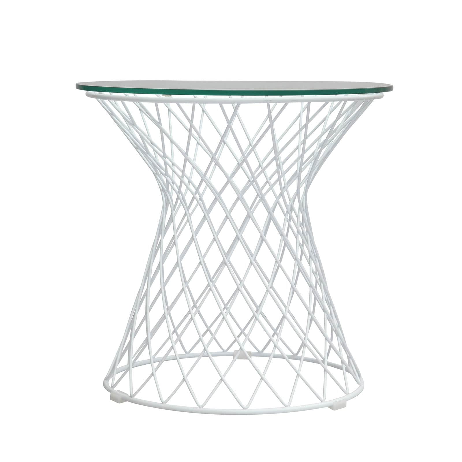 Wire Table& Glass Top Bp7006-W - Side Tables - ebarza Furniture UAE | Shop Modern Furniture in Abu Dhabi & Dubai - مفروشات ايبازرا في الامارات | تسوق اثاث عصري وديكورات مميزة في دبي وابوظبي
