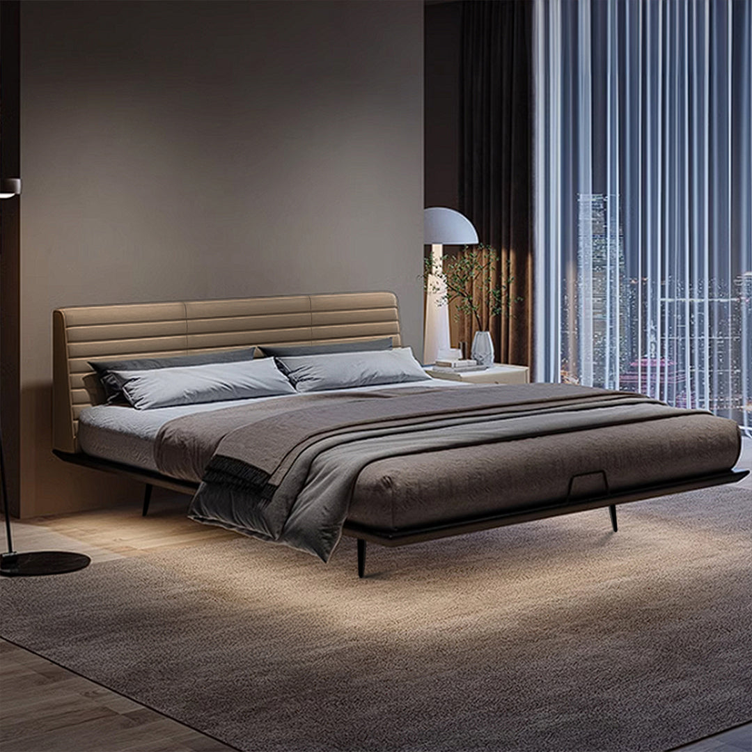 Pre-order 65 Days Delivery First Layer Leather Bed K2190 - Bedsteads - ebarza Furniture UAE | Shop Modern Furniture in Abu Dhabi & Dubai - مفروشات ايبازرا في الامارات | تسوق اثاث عصري وديكورات مميزة في دبي وابوظبي