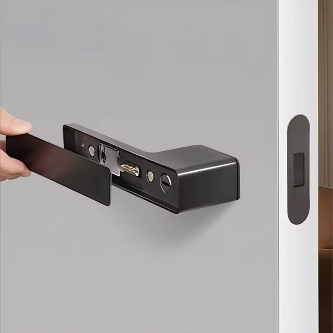 Double Door Handle With Keys and Matching Magnetic Lock Body MFC60 – Grey HY13/DH - Door Handles - ebarza Furniture UAE | Shop Modern Furniture in Abu Dhabi & Dubai - مفروشات ايبازرا في الامارات | تسوق اثاث عصري وديكورات مميزة في دبي وابوظبي