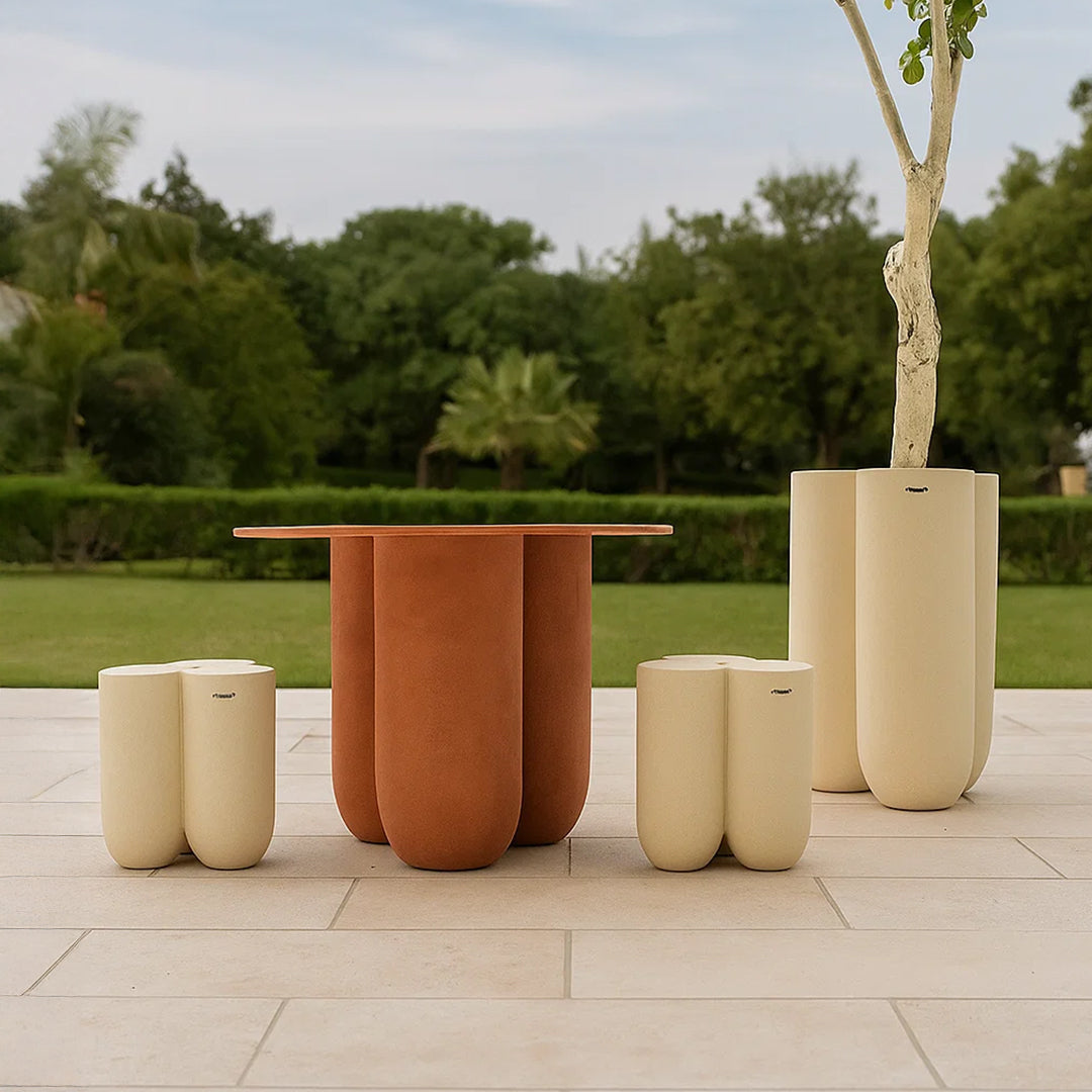 Outdoor/Indoor Clay Color Dining Table XK-0007-Clay - Outdoor Tables - ebarza Furniture UAE | Shop Modern Furniture in Abu Dhabi & Dubai - مفروشات ايبازرا في الامارات | تسوق اثاث عصري وديكورات مميزة في دبي وابوظبي