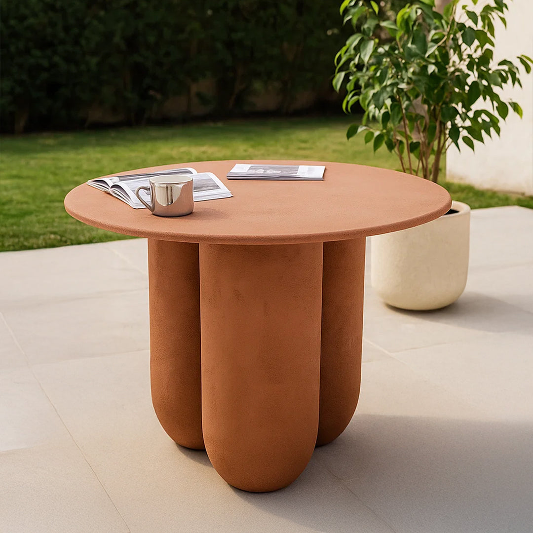 Outdoor/Indoor Clay Color Dining Table XK-0007-Clay - Outdoor Tables - ebarza Furniture UAE | Shop Modern Furniture in Abu Dhabi & Dubai - مفروشات ايبازرا في الامارات | تسوق اثاث عصري وديكورات مميزة في دبي وابوظبي