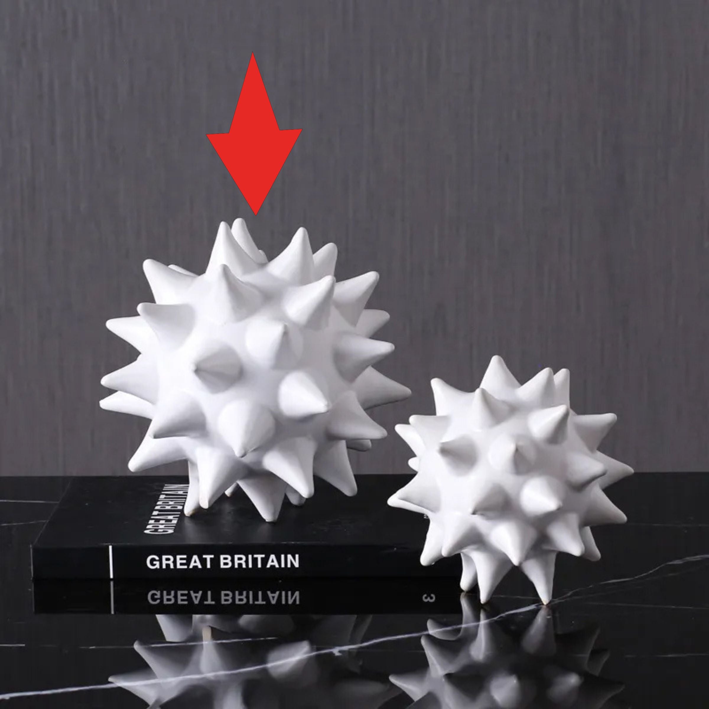 Sea Urchin Ball Ceramic Decorative Fa-D1925G - Home Decor Figurines - ebarza Furniture UAE | Shop Modern Furniture in Abu Dhabi & Dubai - مفروشات ايبازرا في الامارات | تسوق اثاث عصري وديكورات مميزة في دبي وابوظبي