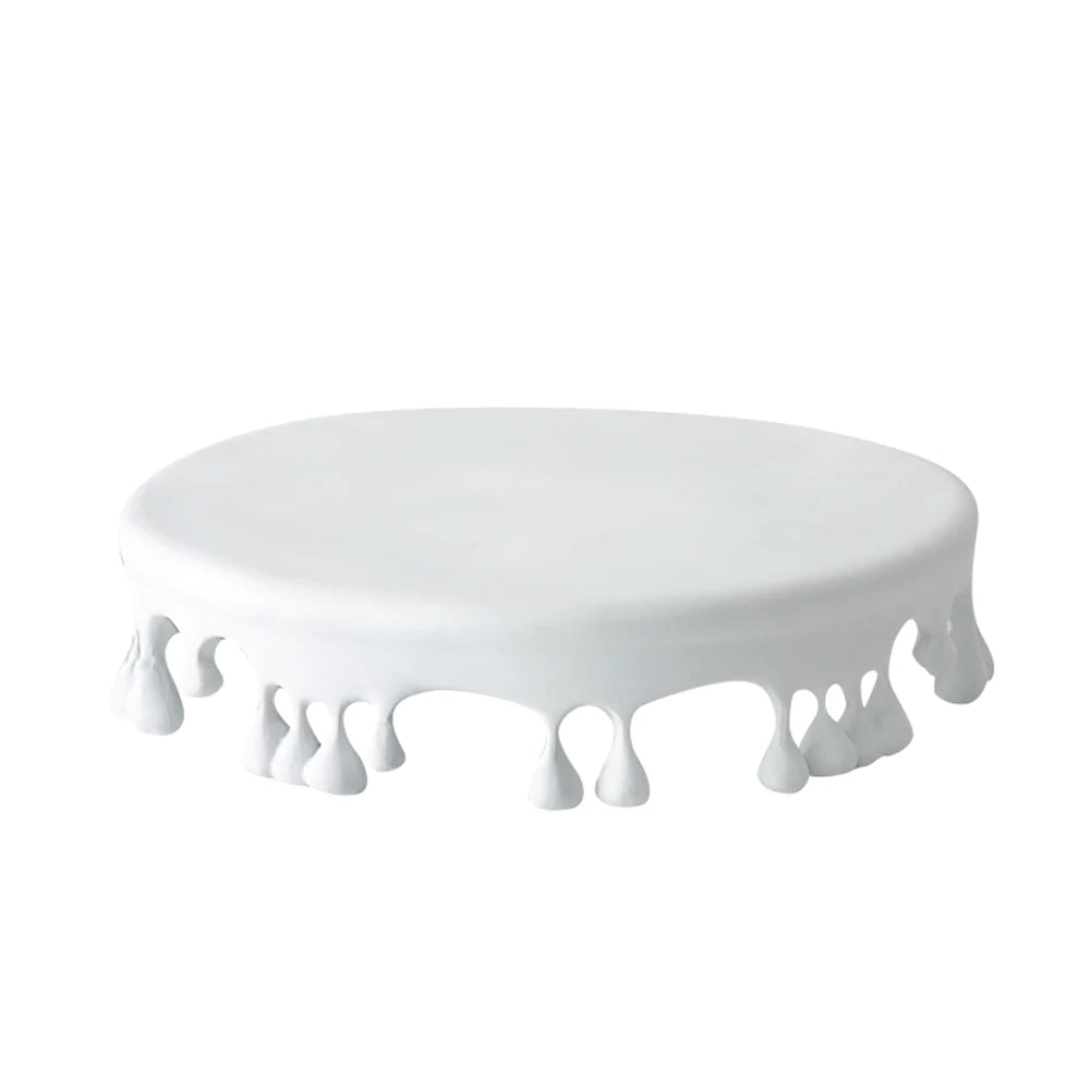 White Resin Pedestal Tray Fc-Sz2162B - Trays - ebarza Furniture UAE | Shop Modern Furniture in Abu Dhabi & Dubai - مفروشات ايبازرا في الامارات | تسوق اثاث عصري وديكورات مميزة في دبي وابوظبي