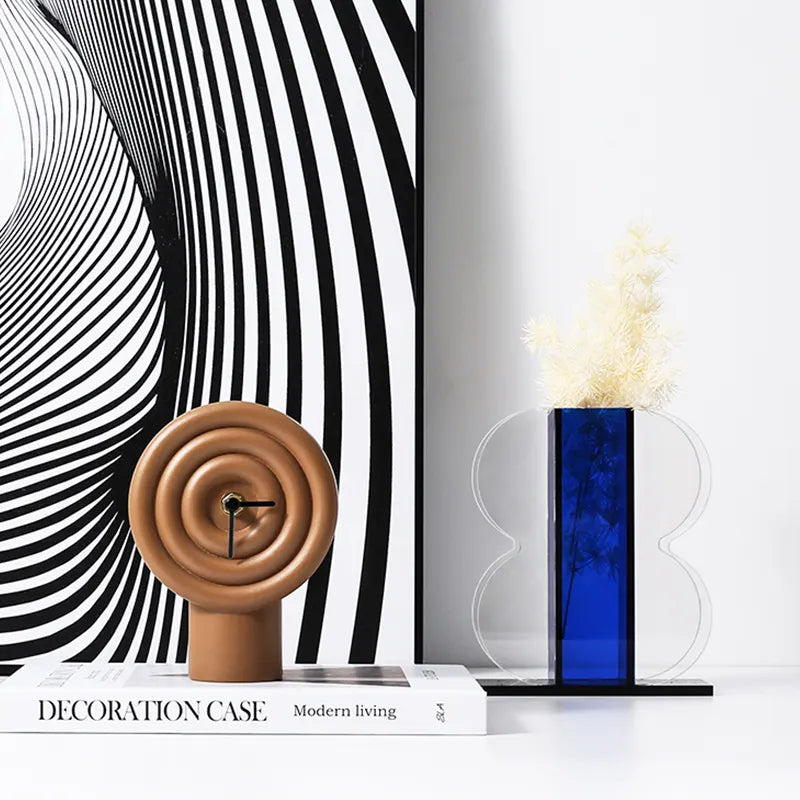 Brown Resin Table Clock Fc-Sz2177B - Clocks - ebarza Furniture UAE | Shop Modern Furniture in Abu Dhabi & Dubai - مفروشات ايبازرا في الامارات | تسوق اثاث عصري وديكورات مميزة في دبي وابوظبي