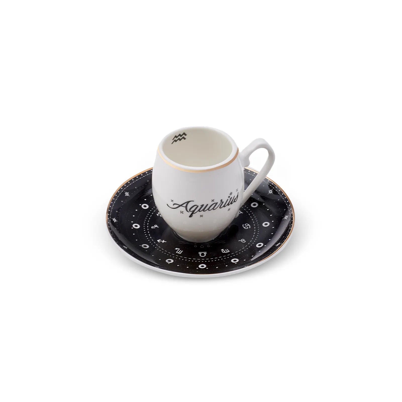 Karaca Aquarius Sign Coffee Cup 90 Ml 153.03.06.6898 - Coffee Sets - ebarza Furniture UAE | Shop Modern Furniture in Abu Dhabi & Dubai - مفروشات ايبازرا في الامارات | تسوق اثاث عصري وديكورات مميزة في دبي وابوظبي