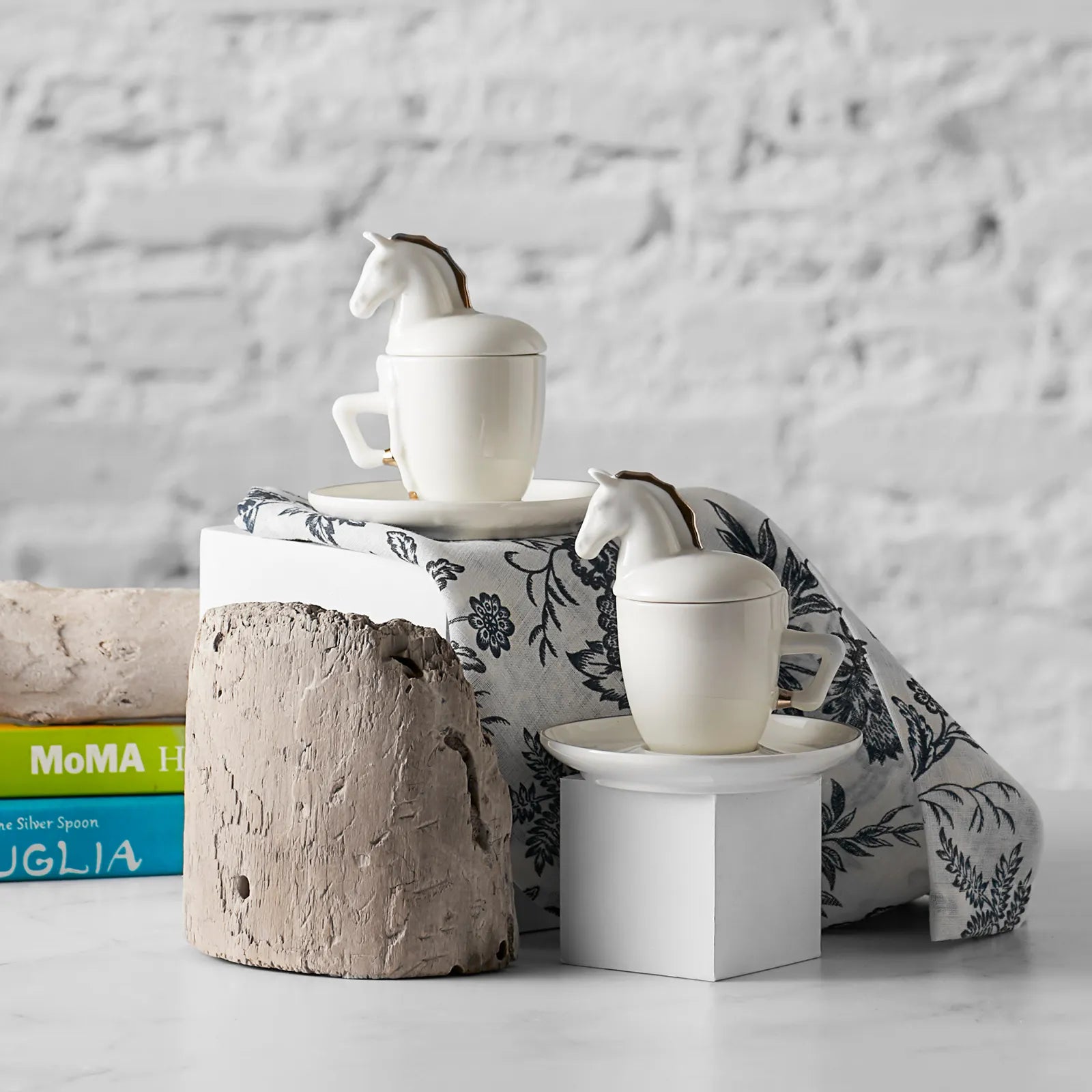 Karaca Horse Set Of 2 Coffee Cups 80 Ml 153.03.07.9866 - Coffee Sets - ebarza Furniture UAE | Shop Modern Furniture in Abu Dhabi & Dubai - مفروشات ايبازرا في الامارات | تسوق اثاث عصري وديكورات مميزة في دبي وابوظبي