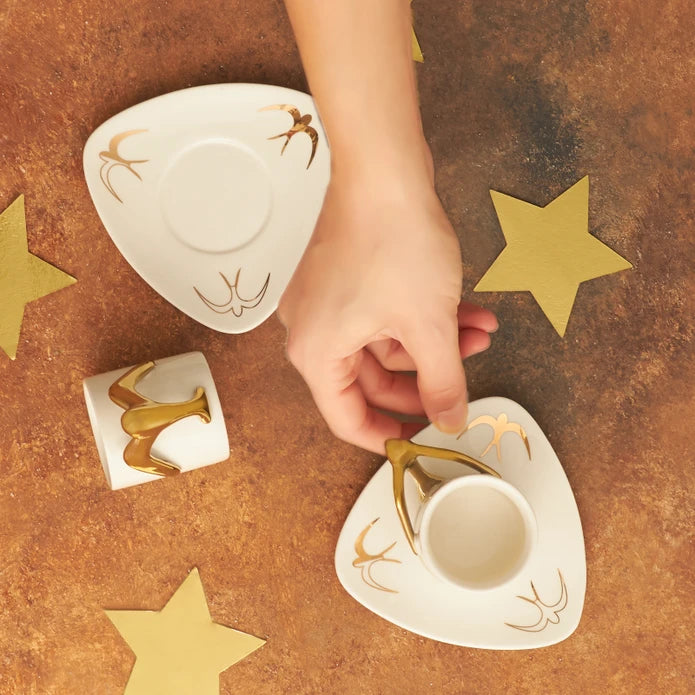 Karaca İkon Set Of 2 Porcelain Coffee Cups 80 Ml 153.03.06.6522 - Coffee Sets - ebarza Furniture UAE | Shop Modern Furniture in Abu Dhabi & Dubai - مفروشات ايبازرا في الامارات | تسوق اثاث عصري وديكورات مميزة في دبي وابوظبي