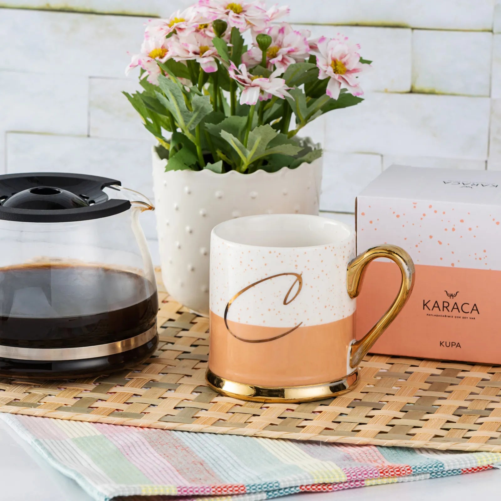 Karaca Letter C Mug 153.03.06.1610 - Mugs - ebarza Furniture UAE | Shop Modern Furniture in Abu Dhabi & Dubai - مفروشات ايبازرا في الامارات | تسوق اثاث عصري وديكورات مميزة في دبي وابوظبي