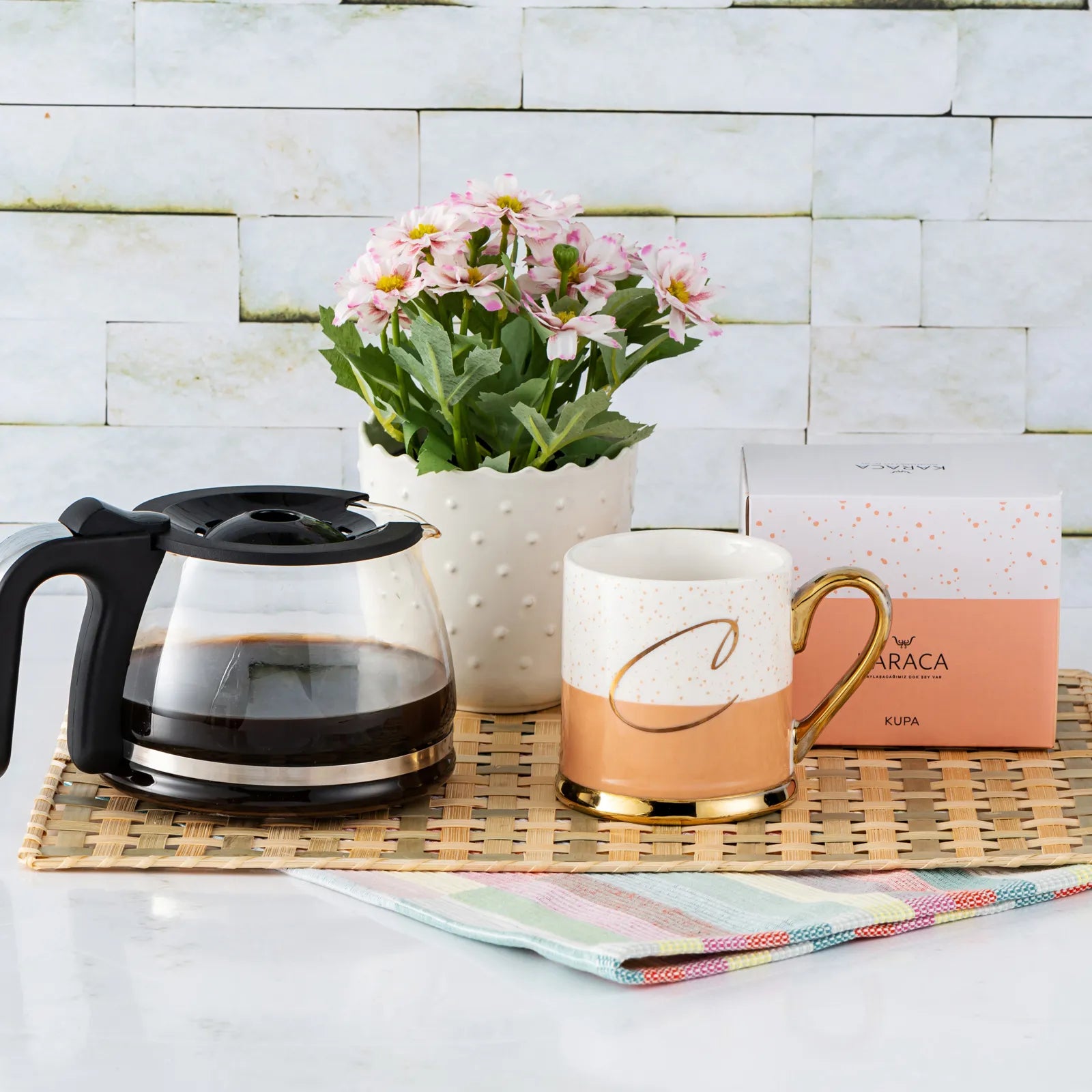 Karaca Letter C Mug 153.03.06.1610 - Mugs - ebarza Furniture UAE | Shop Modern Furniture in Abu Dhabi & Dubai - مفروشات ايبازرا في الامارات | تسوق اثاث عصري وديكورات مميزة في دبي وابوظبي