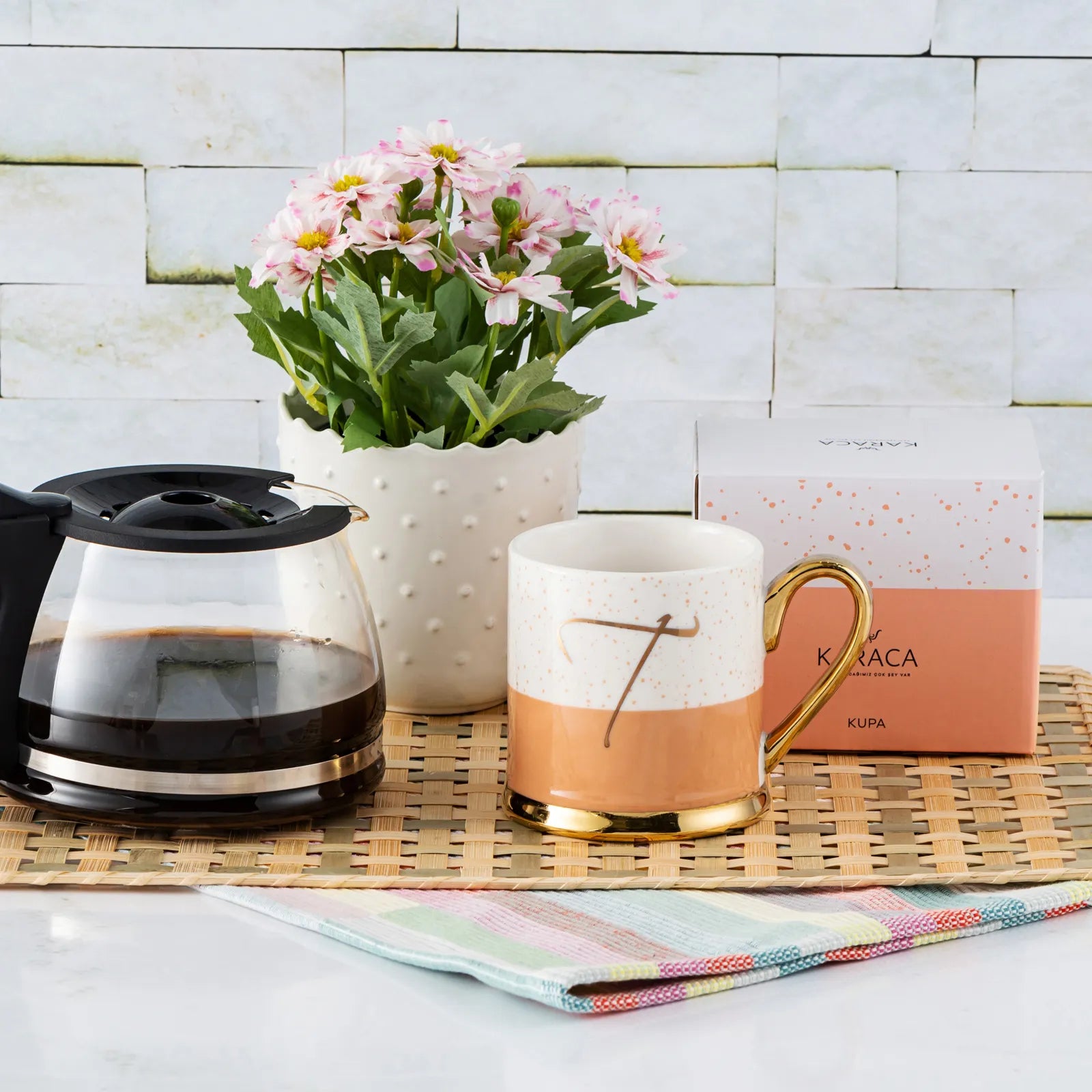 Karaca Letter T Mug 153.03.06.1626 - Mugs - ebarza Furniture UAE | Shop Modern Furniture in Abu Dhabi & Dubai - مفروشات ايبازرا في الامارات | تسوق اثاث عصري وديكورات مميزة في دبي وابوظبي