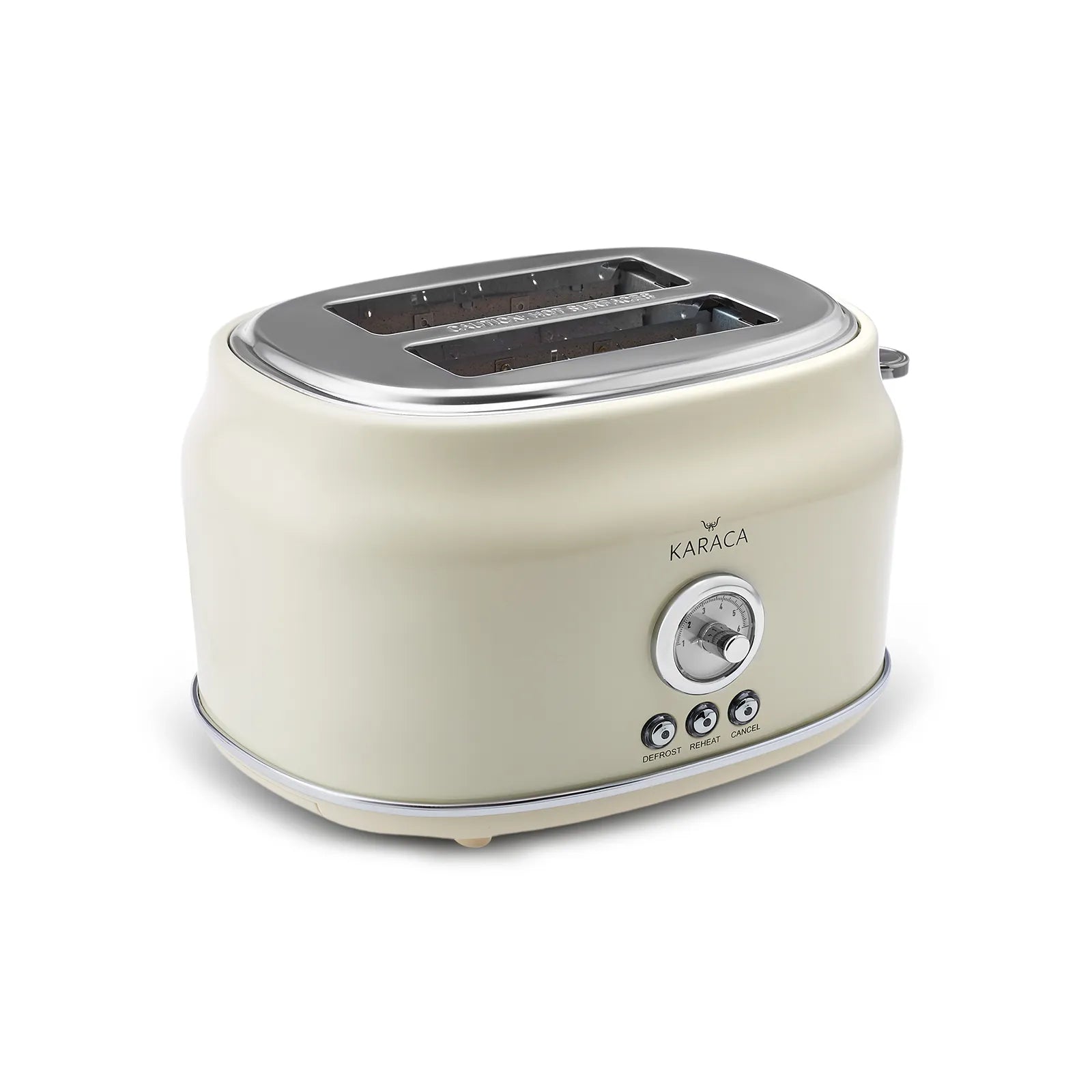 Karaca Retro Toaster Cream 153.03.06.5141 - Kitchen Appliances - ebarza Furniture UAE | Shop Modern Furniture in Abu Dhabi & Dubai - مفروشات ايبازرا في الامارات | تسوق اثاث عصري وديكورات مميزة في دبي وابوظبي