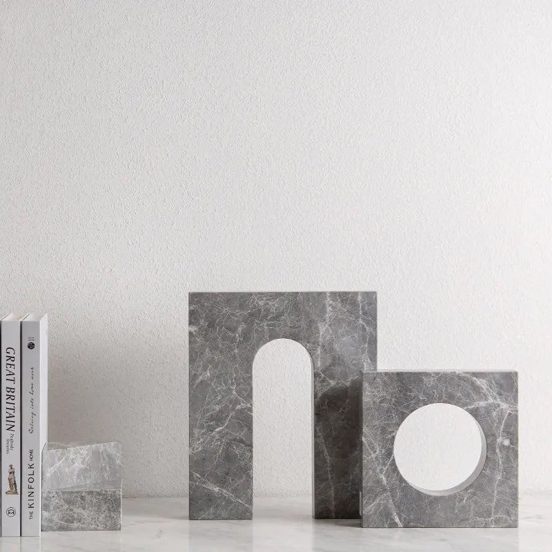 Grey Squre & Round Shape Vase-B Fb-T2027B - Home Decor Figurines - ebarza Furniture UAE | Shop Modern Furniture in Abu Dhabi & Dubai - مفروشات ايبازرا في الامارات | تسوق اثاث عصري وديكورات مميزة في دبي وابوظبي