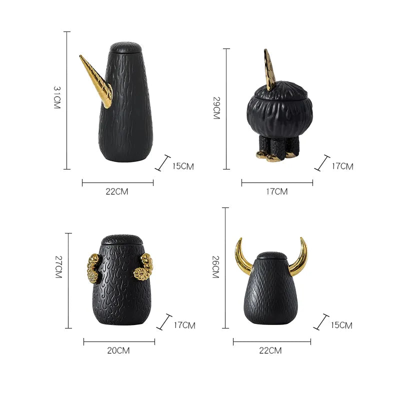 Black Horn Decoration -B Fa-D21075B - Vases - ebarza Furniture UAE | Shop Modern Furniture in Abu Dhabi & Dubai - مفروشات ايبازرا في الامارات | تسوق اثاث عصري وديكورات مميزة في دبي وابوظبي