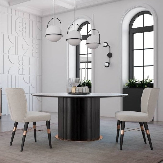 Dali Round Dining Table Dali-D160 - Dining Tables - ebarza Furniture UAE | Shop Modern Furniture in Abu Dhabi & Dubai - مفروشات ايبازرا في الامارات | تسوق اثاث عصري وديكورات مميزة في دبي وابوظبي