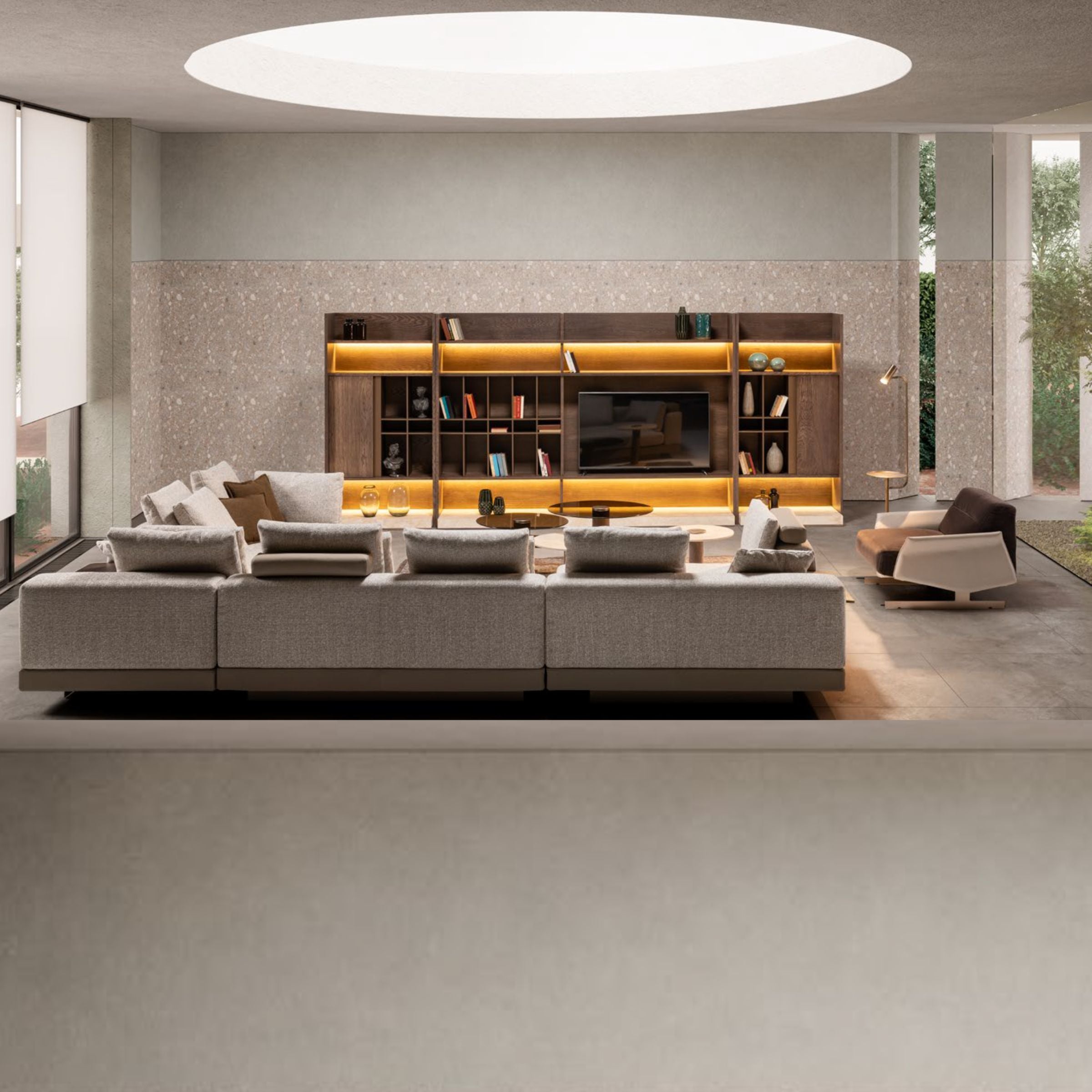 Edessa Wall Unit Bookshelf And Tv Block Edsa-Wall275Tvb - TV Units - ebarza Furniture UAE | Shop Modern Furniture in Abu Dhabi & Dubai - مفروشات ايبازرا في الامارات | تسوق اثاث عصري وديكورات مميزة في دبي وابوظبي