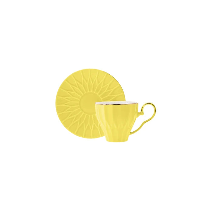 Karaca Corvus Green Yellow 2 Person Teacup 220 ml 153.03.06.7000 - Coffee Sets - ebarza Furniture UAE | Shop Modern Furniture in Abu Dhabi & Dubai - مفروشات ايبازرا في الامارات | تسوق اثاث عصري وديكورات مميزة في دبي وابوظبي