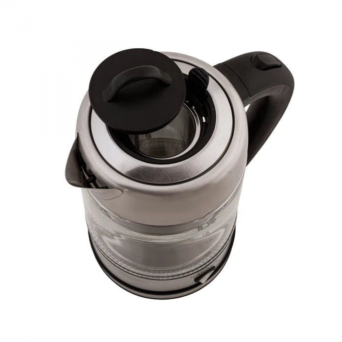 Karaca Glass Herbal Tea Maker With Led Lighting Inox 2202 153.01.06.1780/153.01.06.4887 - Kitchen Appliances - ebarza Furniture UAE | Shop Modern Furniture in Abu Dhabi & Dubai - مفروشات ايبازرا في الامارات | تسوق اثاث عصري وديكورات مميزة في دبي وابوظبي