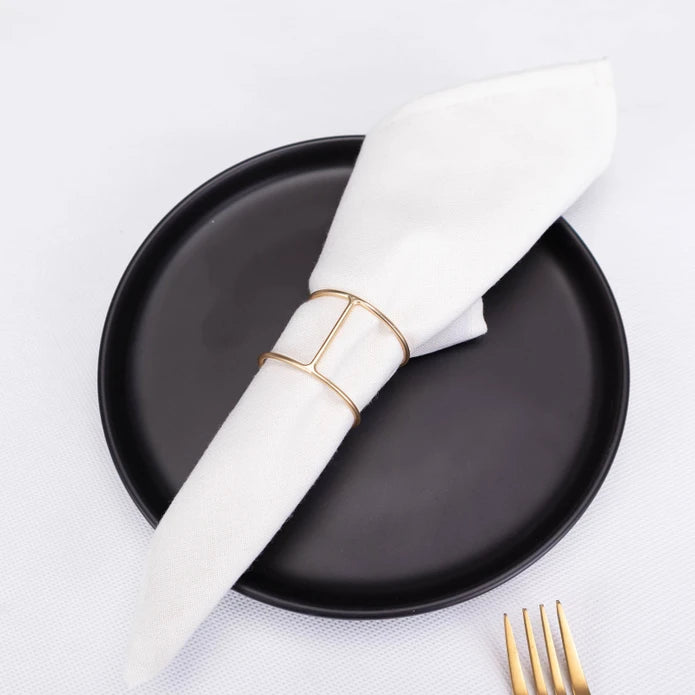 Karaca Home 3D Geometry 4-Piece Napkin Ring 300.22.02.0485 - Napkin Rings - ebarza Furniture UAE | Shop Modern Furniture in Abu Dhabi & Dubai - مفروشات ايبازرا في الامارات | تسوق اثاث عصري وديكورات مميزة في دبي وابوظبي