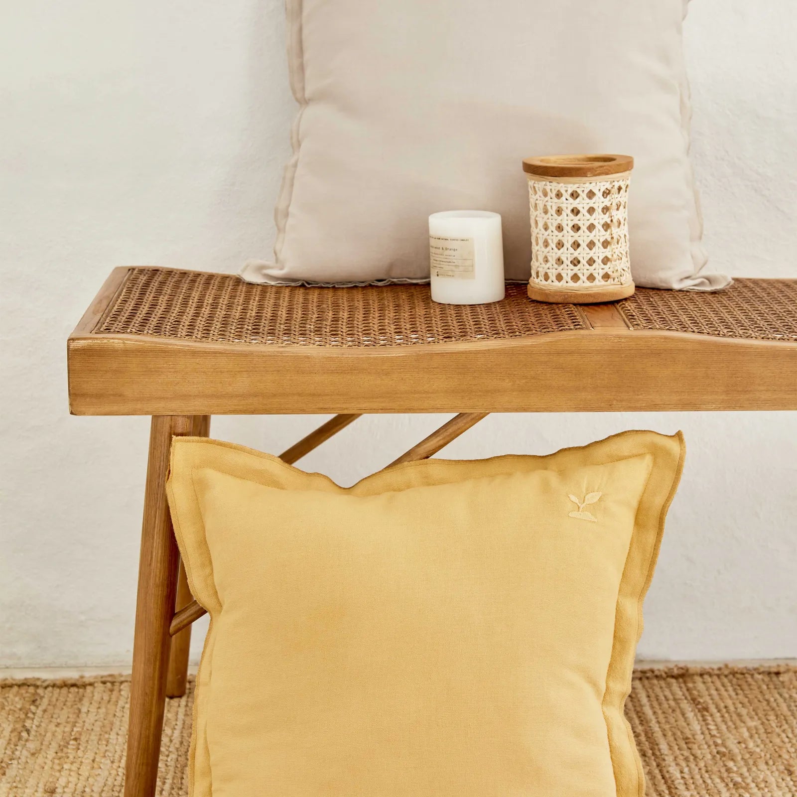 Karaca Home 4 Element Mustard Filled Flat Pillow 45X45 Cm 200.18.01.0907 - Cushions - ebarza Furniture UAE | Shop Modern Furniture in Abu Dhabi & Dubai - مفروشات ايبازرا في الامارات | تسوق اثاث عصري وديكورات مميزة في دبي وابوظبي