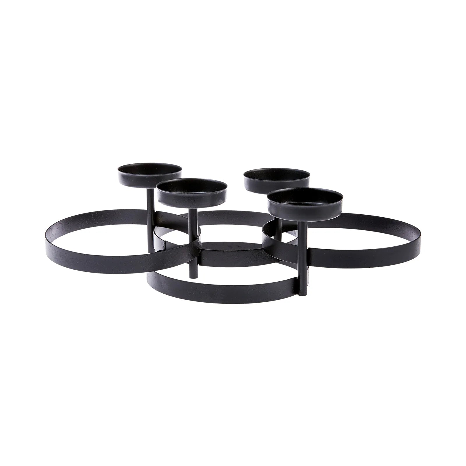 Karaca Home Circles Black Candle Holder 39X22Cm 300.21.02.020 - Candle Holders - ebarza Furniture UAE | Shop Modern Furniture in Abu Dhabi & Dubai - مفروشات ايبازرا في الامارات | تسوق اثاث عصري وديكورات مميزة في دبي وابوظبي