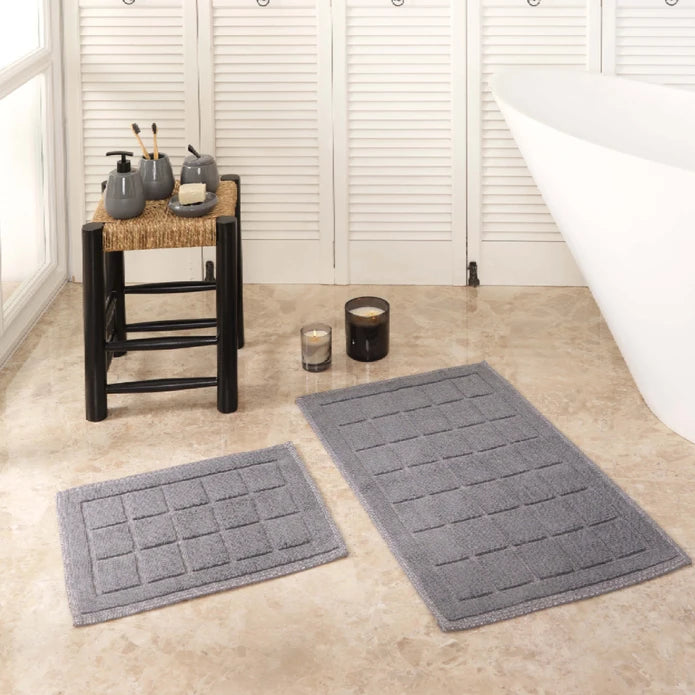 Karaca Home Kelly Quatre Gray Mop Set 200.21.01.0230 - Bath Mats - ebarza Furniture UAE | Shop Modern Furniture in Abu Dhabi & Dubai - مفروشات ايبازرا في الامارات | تسوق اثاث عصري وديكورات مميزة في دبي وابوظبي