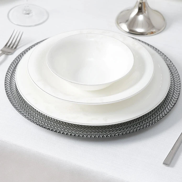 Karaca Home Liva Supla Black/Silver 300.22.02.0893 - Plates - ebarza Furniture UAE | Shop Modern Furniture in Abu Dhabi & Dubai - مفروشات ايبازرا في الامارات | تسوق اثاث عصري وديكورات مميزة في دبي وابوظبي