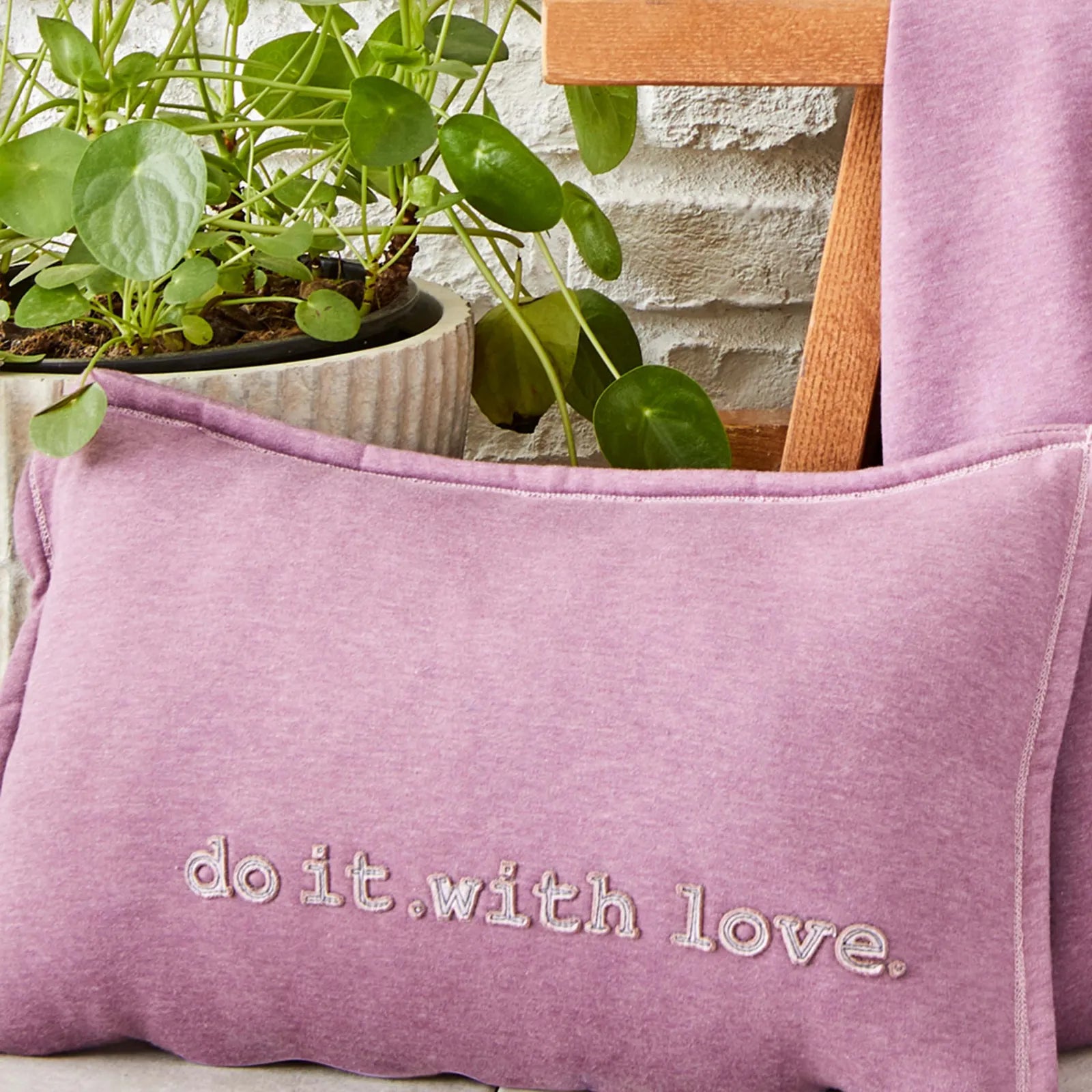 Karaca Home Softy Lilac Embroidery Filled Pillow 35X55 Cm 200.19.01.0388 - Cushions - ebarza Furniture UAE | Shop Modern Furniture in Abu Dhabi & Dubai - مفروشات ايبازرا في الامارات | تسوق اثاث عصري وديكورات مميزة في دبي وابوظبي