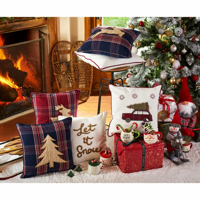 Karaca Home Woodland Dark Blue Wooded Cozy Pillow 45X45 Cm 200.19.01.1030 - Cushions - ebarza Furniture UAE | Shop Modern Furniture in Abu Dhabi & Dubai - مفروشات ايبازرا في الامارات | تسوق اثاث عصري وديكورات مميزة في دبي وابوظبي