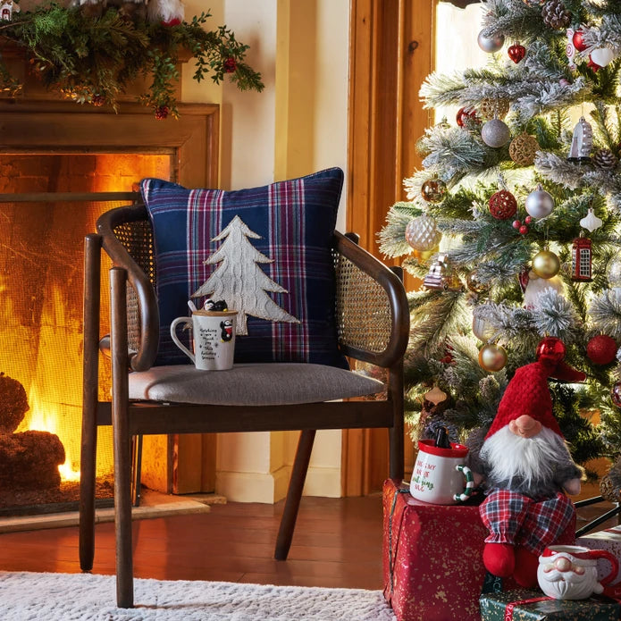 Karaca Home Woodland Dark Blue Wooded Cozy Pillow 45X45 Cm 200.19.01.1030 - Cushions - ebarza Furniture UAE | Shop Modern Furniture in Abu Dhabi & Dubai - مفروشات ايبازرا في الامارات | تسوق اثاث عصري وديكورات مميزة في دبي وابوظبي