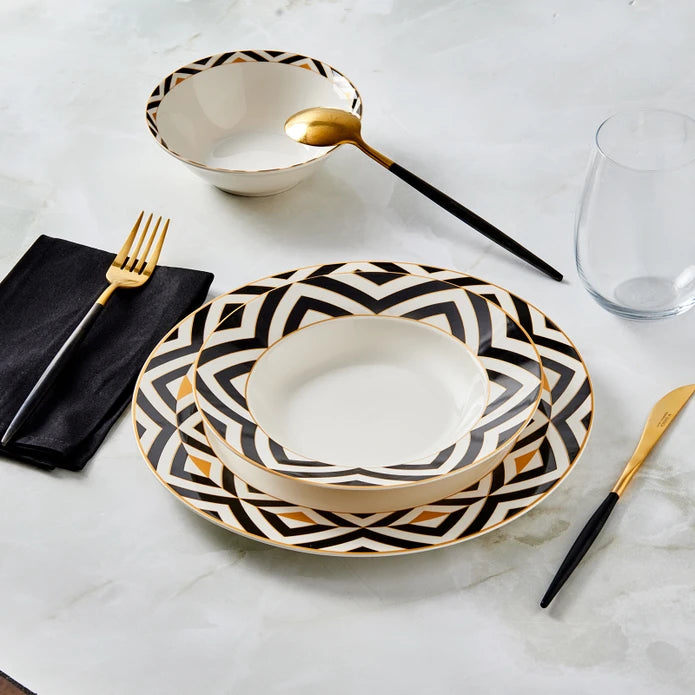 Karaca Kadres 18 Pieces 6 Person Porcelain Dinnerware 153.03.06.8052 - Dinnerware Sets - ebarza Furniture UAE | Shop Modern Furniture in Abu Dhabi & Dubai - مفروشات ايبازرا في الامارات | تسوق اثاث عصري وديكورات مميزة في دبي وابوظبي