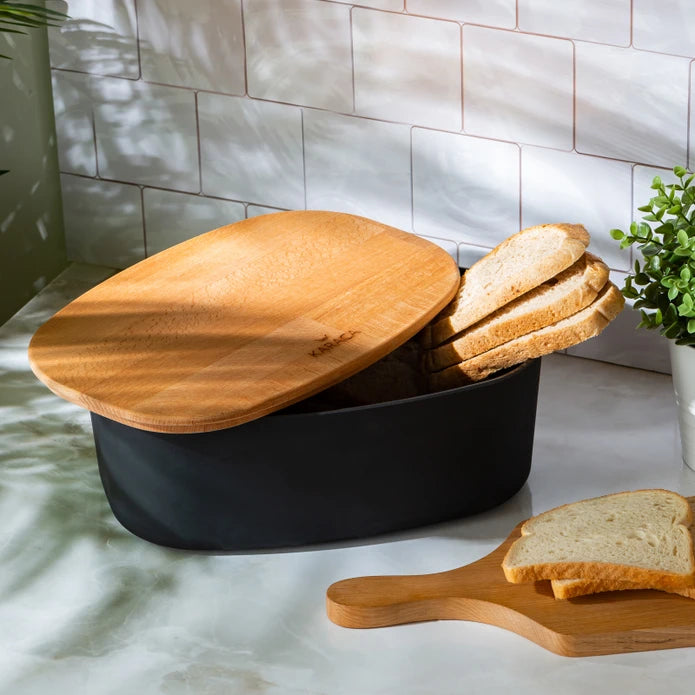 Karaca Nef Melamine Black Bread Box 153.03.08.2749 - Bread Boxes - ebarza Furniture UAE | Shop Modern Furniture in Abu Dhabi & Dubai - مفروشات ايبازرا في الامارات | تسوق اثاث عصري وديكورات مميزة في دبي وابوظبي