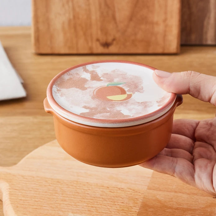 Karaca Orange Covered Breakfast Bowl 153.03.06.9944 - Bowls - ebarza Furniture UAE | Shop Modern Furniture in Abu Dhabi & Dubai - مفروشات ايبازرا في الامارات | تسوق اثاث عصري وديكورات مميزة في دبي وابوظبي