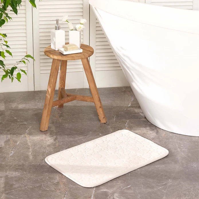 Karaca Sarah Anderson Pam Ecru Bath Mat 40X60 Cm 160.02.01.0781 - Bath Mats - ebarza Furniture UAE | Shop Modern Furniture in Abu Dhabi & Dubai - مفروشات ايبازرا في الامارات | تسوق اثاث عصري وديكورات مميزة في دبي وابوظبي
