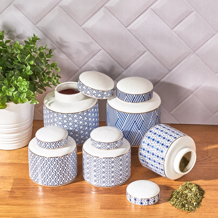 Karaca Tegan Blue 5 Pieces Spice Set 153.03.06.7585 - Spice Sets - ebarza Furniture UAE | Shop Modern Furniture in Abu Dhabi & Dubai - مفروشات ايبازرا في الامارات | تسوق اثاث عصري وديكورات مميزة في دبي وابوظبي